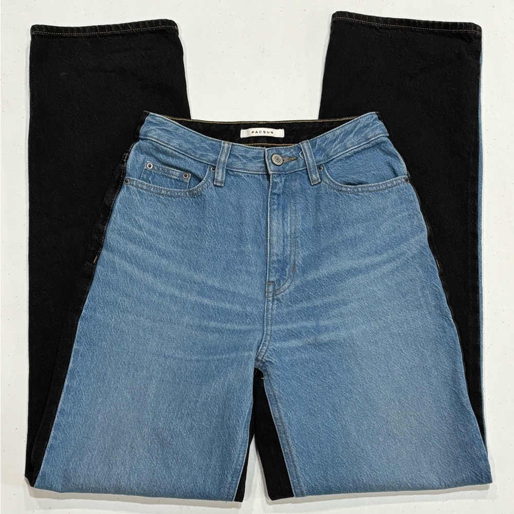 PACSUN Two Toned Blue and Black Denim High Rise Jeans, Woman’s Size 25